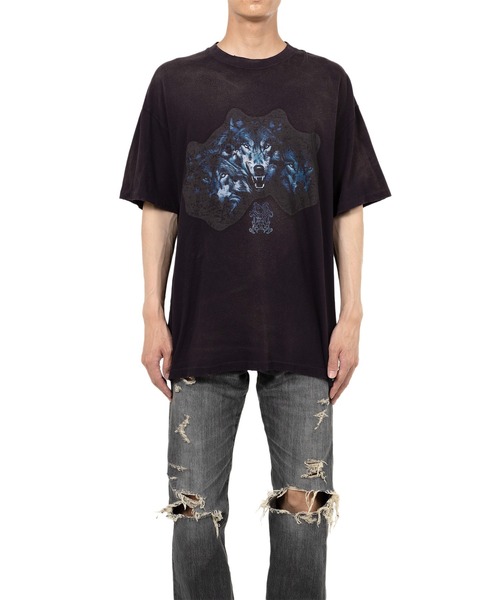KMY-WOLF” Distressed T-shirt（Tシャツ/カットソー）｜KAMIYA
