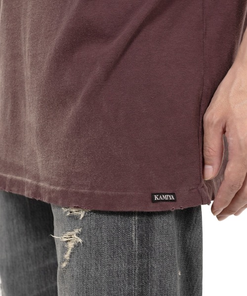 KAMIYA（カミヤ）の「“KMY-WOLF” Distressed T-shirt（Tシャツ/カットソー・メンズ・ブラウン/ブラック・S/M/L）」の8枚目の写真