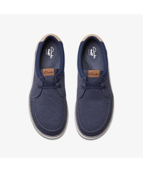 Clarks スニーカージッパー レザー ネイビー ブルー 軽量 厚底 セール】Craft Swift / クラフトスウィフト（ネイビーレザー