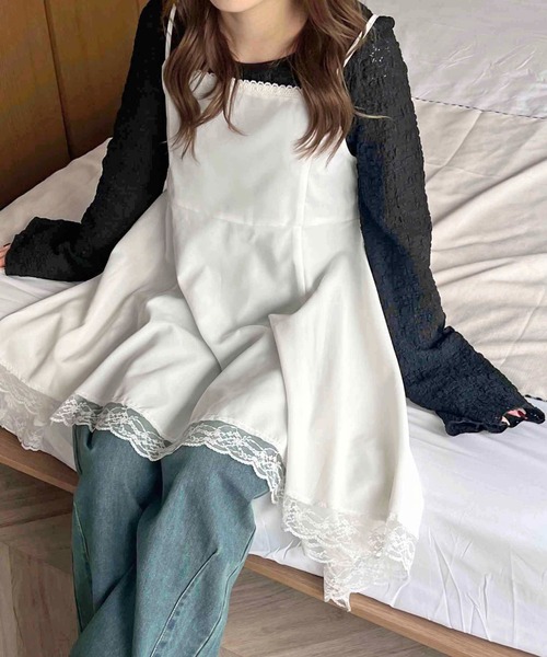 apres jour clair(アプレジュールクレア)の「【apres jour clair】フラワーシアーポコポコトップス【ZOZOTOWN限定アイテム】(Tシャツ/カットソー・レディース・ブラック/アイボリー・X-LARGE/フリー)」の17枚目の写真