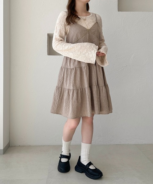 apres jour clair(アプレジュールクレア)の「【apres jour clair】フラワーシアーポコポコトップス【ZOZOTOWN限定アイテム】(Tシャツ/カットソー・レディース・ブラック/アイボリー・X-LARGE/フリー)」の21枚目の写真