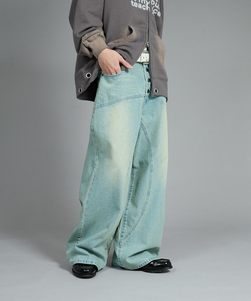 【希少】DOLCE&GABBANA デニムカーゴパンツ ジーンズ ボタンフライ ボタンフライ クラッシュデザイン denimパンツ JN