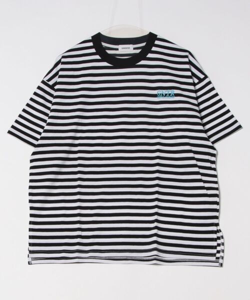 SALE/即発 ボーダーTシャツ MW8401308 C006 イタリア製 日本製MVSヘビーウェイトオーバーサイズドローコード付き半袖