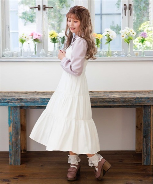 Poeme Bohemien シルク100% ロング コート ワンピース セール】 【WEB限定・洗える】 バンドカラーワンピース （ロング
