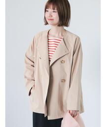 【撥水/防花粉】ノーカラーショートコート