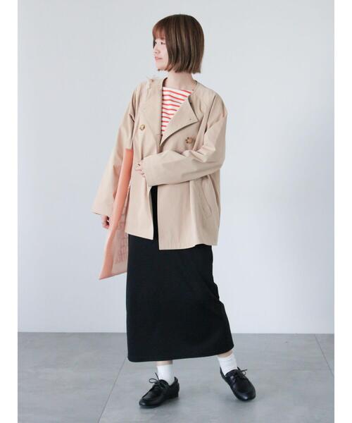 Lugnoncure(ルノンキュール)の「【撥水/防花粉】ノーカラーショートコート(その他アウター・レディース・オフホワイト/ネイビー/ベージュ・F)」の4枚目の写真