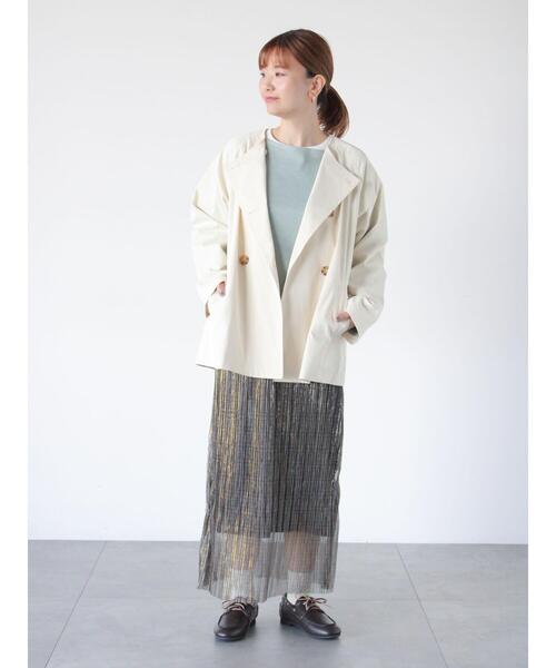 Lugnoncure(ルノンキュール)の「【撥水/防花粉】ノーカラーショートコート(その他アウター・レディース・オフホワイト/ネイビー/ベージュ・F)」の8枚目の写真