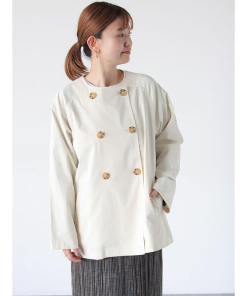 Lugnoncure(ルノンキュール)の「【撥水/防花粉】ノーカラーショートコート(その他アウター・レディース・オフホワイト/ネイビー/ベージュ・F)」の11枚目の写真