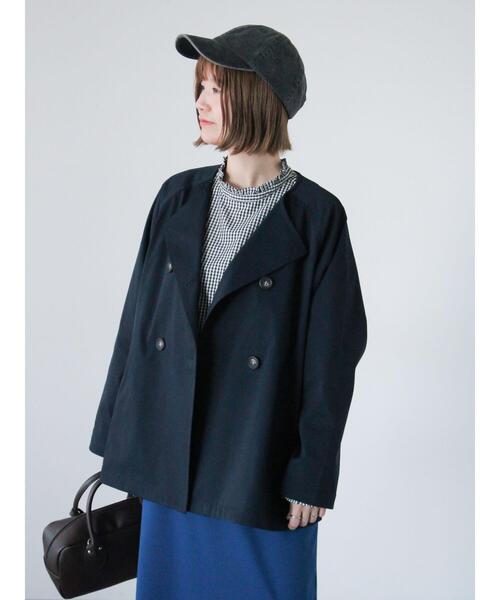 Lugnoncure(ルノンキュール)の「【撥水/防花粉】ノーカラーショートコート(その他アウター・レディース・オフホワイト/ネイビー/ベージュ・F)」の15枚目の写真