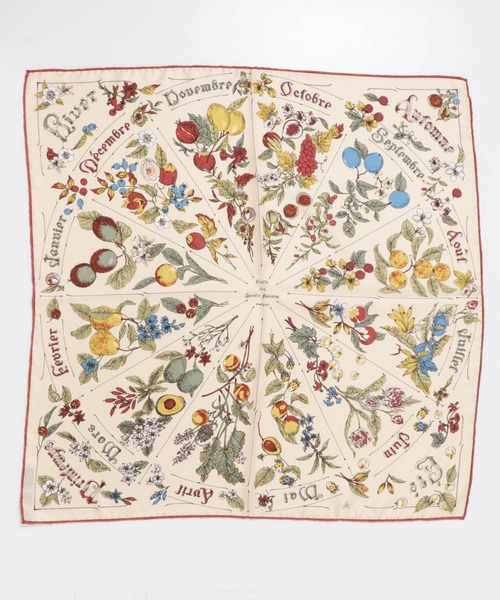 URBAN RESEARCH ROSSO WOMEN（アーバンリサーチ　ロッソ）の「manipuri　65シーズナルフルーツ（バンダナ/スカーフ・レディース・アイボリー/ブルー系その他・-）」の2枚目の写真