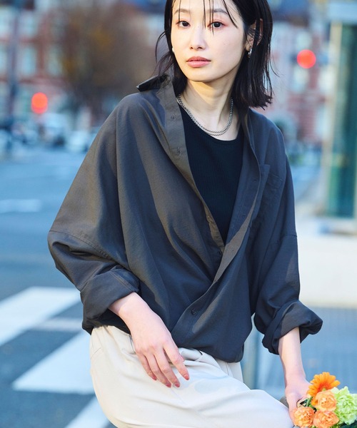 CROSS FUNCTION（クロスファンクション）の「《UVカット》サマ美え2wayカシュクールシャツ【CF/クロスファンクション】（シャツ/ブラウス・レディース・ライトピンク/ホワイト/モカ/チャコールグレー・LL/L/M）」の11枚目の写真