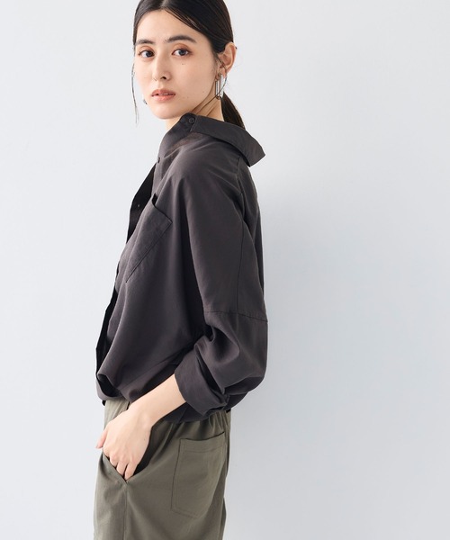 CROSS FUNCTION（クロスファンクション）の「《UVカット》サマ美え2wayカシュクールシャツ【CF/クロスファンクション】（シャツ/ブラウス・レディース・ライトピンク/ホワイト/モカ/チャコールグレー・LL/L/M）」の6枚目の写真