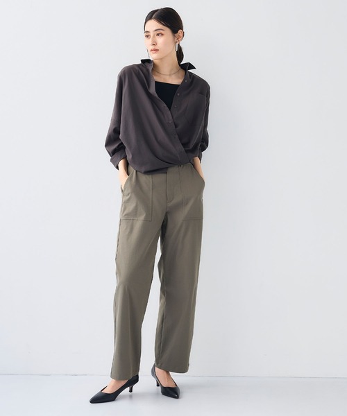 CROSS FUNCTION（クロスファンクション）の「《UVカット》サマ美え2wayカシュクールシャツ【CF/クロスファンクション】（シャツ/ブラウス・レディース・ライトピンク/ホワイト/モカ/チャコールグレー・LL/L/M）」の8枚目の写真