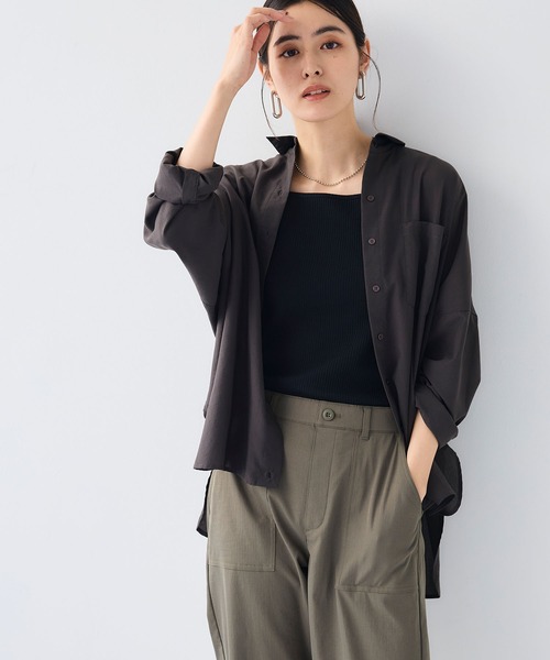 CROSS FUNCTION（クロスファンクション）の「《UVカット》サマ美え2wayカシュクールシャツ【CF/クロスファンクション】（シャツ/ブラウス・レディース・ライトピンク/ホワイト/モカ/チャコールグレー・LL/L/M）」の17枚目の写真