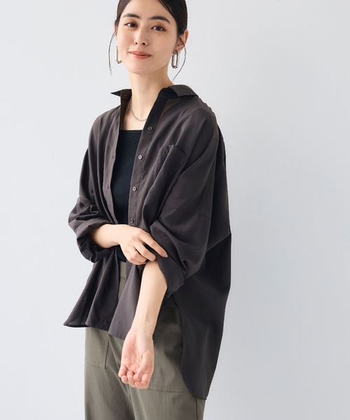 CROSS FUNCTION（クロスファンクション）の「《UVカット》サマ美え2wayカシュクールシャツ【CF/クロスファンクション】（シャツ/ブラウス・レディース・ライトピンク/ホワイト/モカ/チャコールグレー・LL/L/M）」の18枚目の写真