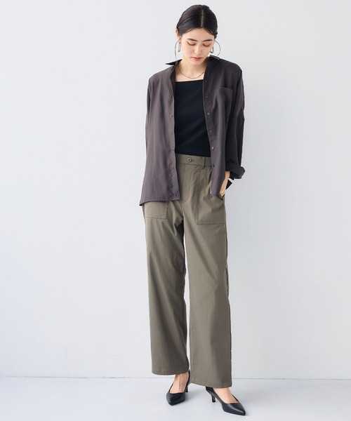 CROSS FUNCTION（クロスファンクション）の「《UVカット》サマ美え2wayカシュクールシャツ【CF/クロスファンクション】（シャツ/ブラウス・レディース・ライトピンク/ホワイト/モカ/チャコールグレー・LL/L/M）」の20枚目の写真