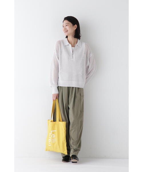 human woman（ヒューマンウーマン）の「◆【ウォッシャブル】テープヤーンメッシュスキッパープルオーバー（ニット/セーター・レディース・ライトグリーン/ネイビー/グレー・MEDIUM）」の12枚目の写真