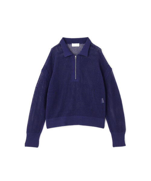 human woman（ヒューマンウーマン）の「◆【ウォッシャブル】テープヤーンメッシュスキッパープルオーバー（ニット/セーター・レディース・ライトグリーン/ネイビー/グレー・MEDIUM）」の8枚目の写真