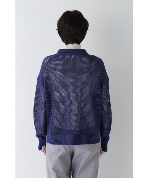 human woman（ヒューマンウーマン）の「◆【ウォッシャブル】テープヤーンメッシュスキッパープルオーバー（ニット/セーター・レディース・ライトグリーン/ネイビー/グレー・MEDIUM）」の18枚目の写真