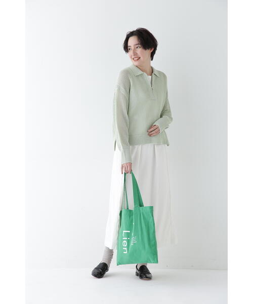 human woman（ヒューマンウーマン）の「◆【ウォッシャブル】テープヤーンメッシュスキッパープルオーバー（ニット/セーター・レディース・ライトグリーン/ネイビー/グレー・MEDIUM）」の22枚目の写真