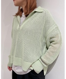 ハーフジップ」に該当するニット/セーター（グリーン・カーキ/緑色系