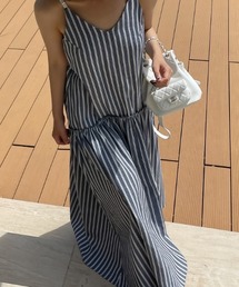 ストライプティアードキャミワンピース