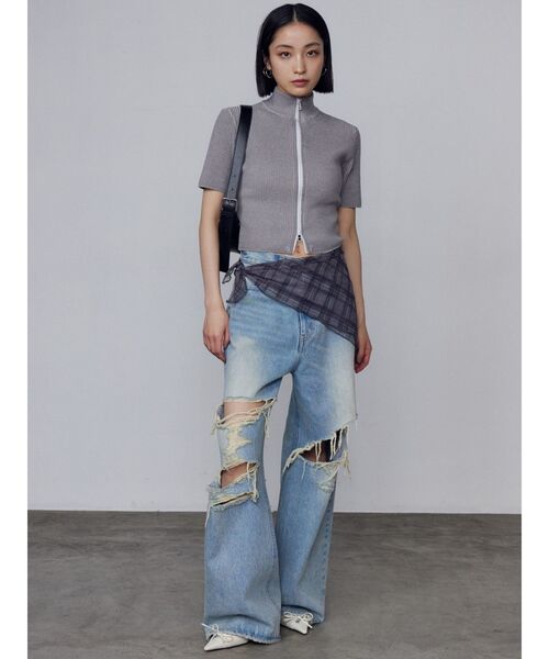 EMODA ボールドリップドルーズジーンズ S