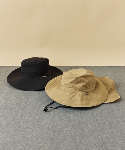 KiU(キウ)の「KiU×FREAK'S STORE/キウ×フリークスストア 別注 UV&RAIN PROTECT HAT プロテクト ハット(ハット・メンズ・ベージュ/ブラック・ONE SIZE)」の3枚目の写真