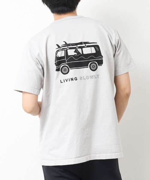 NOLLEY’S（ノーリーズ）の「【STONEWOLD】SLOWLY WAGON バックプリントTシャツ 25SS（Tシャツ/カットソー・メンズ・ホワイト/チャコールグレー/ブルー/グレイッシュベージュ・S/M/L）」の4枚目の写真