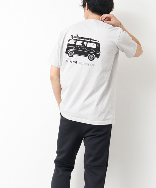 NOLLEY’S（ノーリーズ）の「【STONEWOLD】SLOWLY WAGON バックプリントTシャツ 25SS（Tシャツ/カットソー・メンズ・ホワイト/チャコールグレー/ブルー/グレイッシュベージュ・S/M/L）」の6枚目の写真