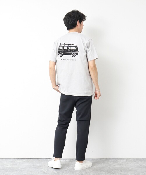 NOLLEY’S（ノーリーズ）の「【STONEWOLD】SLOWLY WAGON バックプリントTシャツ 25SS（Tシャツ/カットソー・メンズ・ホワイト/チャコールグレー/ブルー/グレイッシュベージュ・S/M/L）」の8枚目の写真