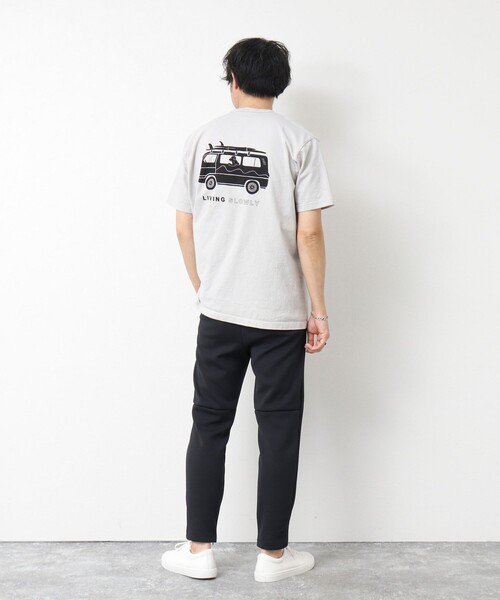 NOLLEY’S（ノーリーズ）の「【STONEWOLD】SLOWLY WAGON バックプリントTシャツ 25SS（Tシャツ/カットソー・メンズ・ホワイト/チャコールグレー/ブルー/グレイッシュベージュ・S/M/L）」の9枚目の写真