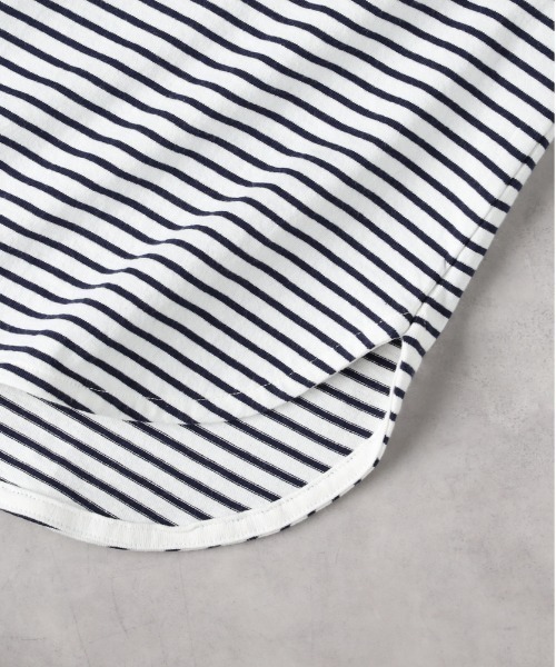 SOMETHING（サムシング）の「【SOMETHING】アネモネパッチワークＴシャツ（Tシャツ/カットソー・レディース・ホワイト×ネイビー・フリー）」の6枚目の写真