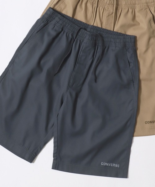 CONVERSE（コンバース）の「CONVERSE/コンバース コットンツイル ロゴ ワンポイント刺繍 無地 カラー ショートパンツ/ショーツ/レディース メンズ（チノパンツ・レディース・ベージュ/チャコール/ブラック/ブルー/サックスブルー/カーキ/グリーン/ピンク/ホワイト/イエロー・M/LL/L）」の3枚目の写真