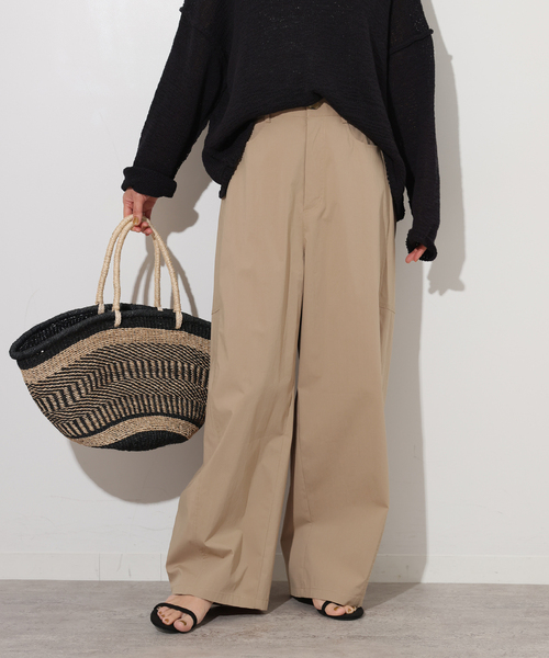 JOURNAL STANDARD relume（ジャーナルスタンダード　レリューム）の「コットンナイロンストレッチクロスパンツ（その他パンツ・レディース・ネイビー/ベージュ・38/36）」の4枚目の写真