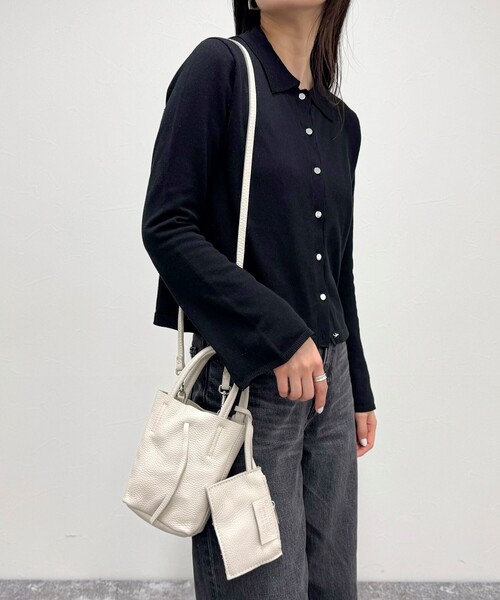 fredy emue（フレディエミュ）の「【MARLON FIRENZE/マーロン フィレンツェ】ストラップ＆ポーチ付きミニトートバッグ（ショルダーバッグ・レディース・アイボリー/ブラック/イエロー・FREE）」の8枚目の写真