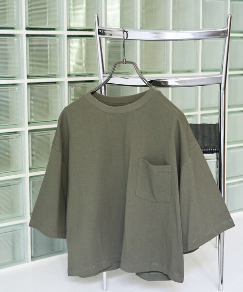 セール】限定展開 クロップド丈 ポケット 半袖 Tシャツ（Tシャツ