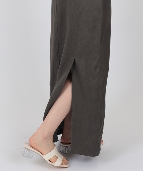 SUWDEE(スーディー)の「linen tight jumper skirt(ジャンパースカート・レディース・グレー・FREE)」の9枚目の写真