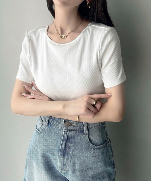 COS ホワイト 半袖 トップス バックオープン SALE 背中あき トップス 半袖 バックオープン tシャツ 背中開き