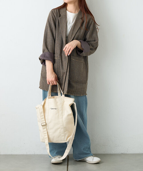 BIRTHDAY BAR(バースデイバー)の「Actually キャンバス2WAYショルダーバッグ(トートバッグ・レディース・ホワイト系その他/ベージュ/ブラック/ライトグレー・0)」の20枚目の写真