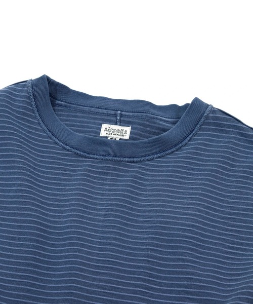 AOZORA(アオゾラ)の「AOZORA/アオゾラ ボーダーレイヤードロンTEE(Tシャツ/カットソー・メンズ・ブラウン/ブルー・LARGE/X-LARGE/MEDIUM)」の3枚目の写真