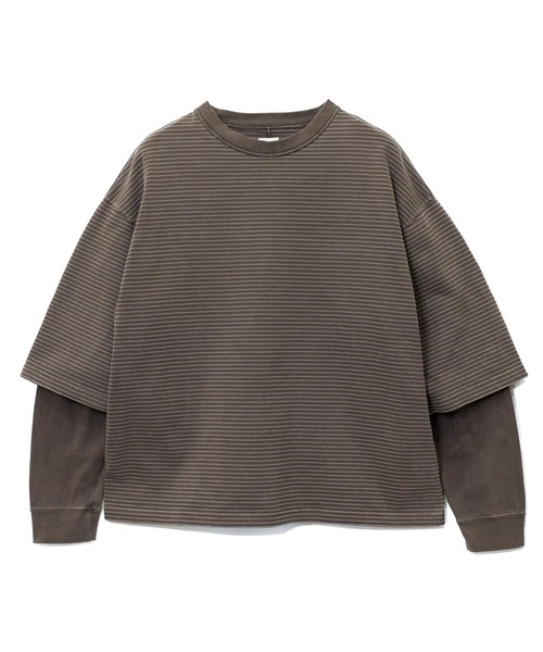 AOZORA(アオゾラ)の「AOZORA/アオゾラ ボーダーレイヤードロンTEE(Tシャツ/カットソー・メンズ・ブラウン/ブルー・LARGE/X-LARGE/MEDIUM)」の10枚目の写真