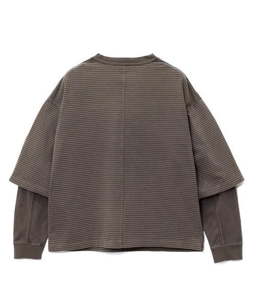 ■美品■SOPHNET. ボーダー柄 レイヤード 長袖 Tシャツ■L■ソフネット SOPHNET．(ソフネット) BIG BOATNECK CUT＆SEWNボーダーロング