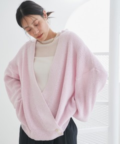 和紙混カシュクール長袖カーディガン-手洗い可-