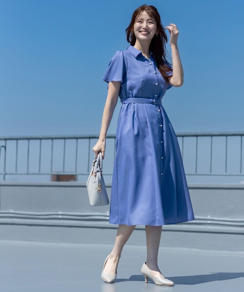 ANY SIS(エニィスィス)の「スムージーポリエステル ワンピース(ワンピース・レディース・ダークブラウン系9/ライトグリーン系9/ネイビー系/ダルブルー系/レッド系・1/2/3)」の6枚目の写真