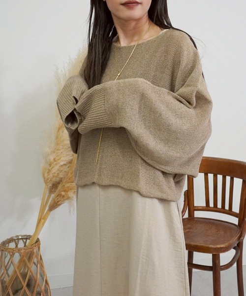 gossara(ゴサラ)の「ドルマンシアーニット(ニット/セーター・レディース・ブラック/ベージュ/モカ・FREE)」の3枚目の写真