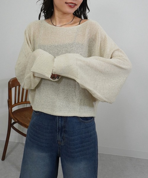 gossara(ゴサラ)の「ドルマンシアーニット(ニット/セーター・レディース・ブラック/ベージュ/モカ・FREE)」の9枚目の写真