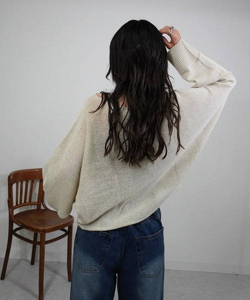 gossara(ゴサラ)の「ドルマンシアーニット(ニット/セーター・レディース・ブラック/ベージュ/モカ・FREE)」の10枚目の写真