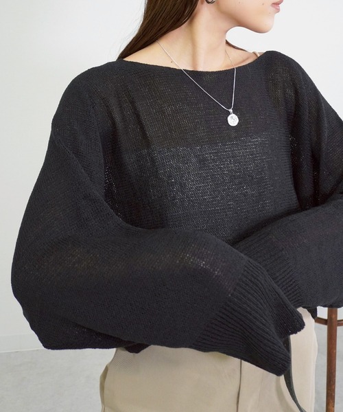 gossara(ゴサラ)の「ドルマンシアーニット(ニット/セーター・レディース・ブラック/ベージュ/モカ・FREE)」の8枚目の写真