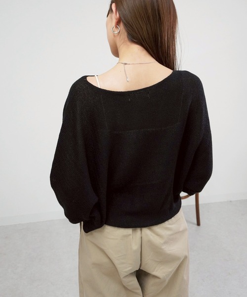 gossara(ゴサラ)の「ドルマンシアーニット(ニット/セーター・レディース・ブラック/ベージュ/モカ・FREE)」の7枚目の写真